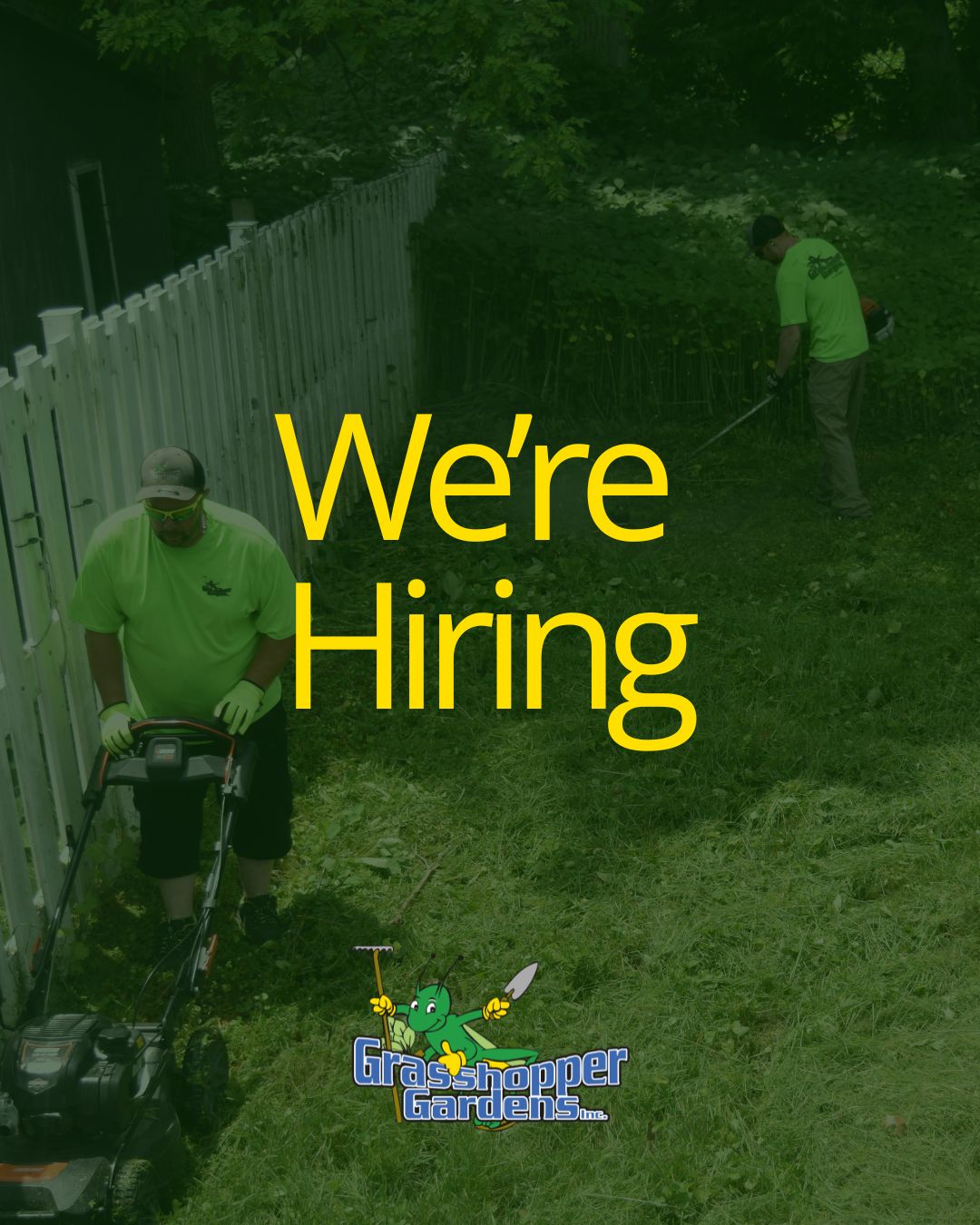 🌿 We're Growing — Join the Grasshopper Gardens Team! 🌿

Looking for more than just a job?

At Grasshopper Gardens, we're building careers, investing in our people, and creating opportunities for growth. If you enjoy working with a great team, take pride in your work, and want to be part of one of the Capital Region's leading landscape companies, we'd love to meet you.

🚨 Immediate Opportunities Available:

🌱 Lawn Care Technicians
🚜 Maintenance Team Leaders
🪨 Landscape Construction Foreman
🚛 CDL-A Drivers
📐 Landscape Designer
📋 Landscape Estimator
💼 Accounting Assistant
🤝 Sales Advisor

Why join Grasshopper Gardens?

✅ Paid Vacation Time
✅ Paid Holidays
✅ Employee Benefits
✅ Long-Term Career Opportunities
✅ New, Updated & Professional Equipment
✅ Supportive Team Environment
✅ Opportunity for Growth & Advancement

For more than 30 years, we've been helping clients enhance their lives through exceptional landscaping—and that starts with an exceptional team.

Ready to grow your career with us?

📲 Apply today or tag someone who would be a great fit!

#GrasshopperGardens #NowHiring #Hiring