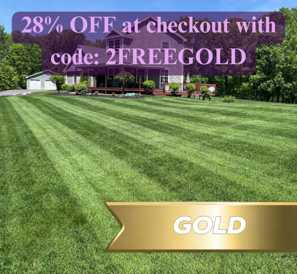 Gold LCP Promotion 28 Off - Grasshopper Gardens House with a purple promo banner: 28% OFF at checkout, code 2FREEGOLD